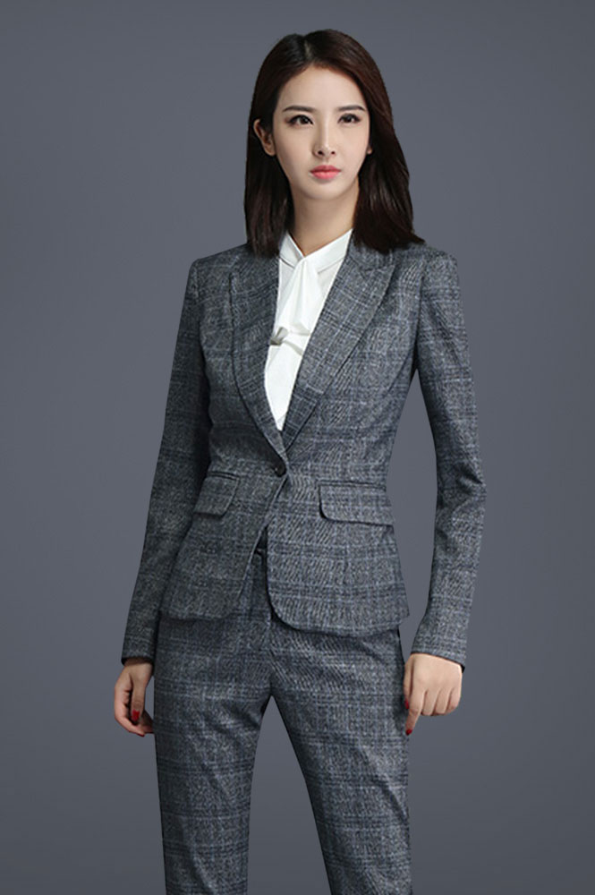 新款方格时尚气质女西服定制