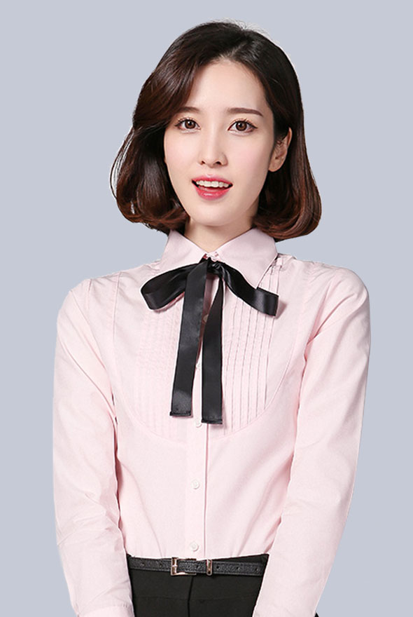 女士粉色修身商务衬衫定制